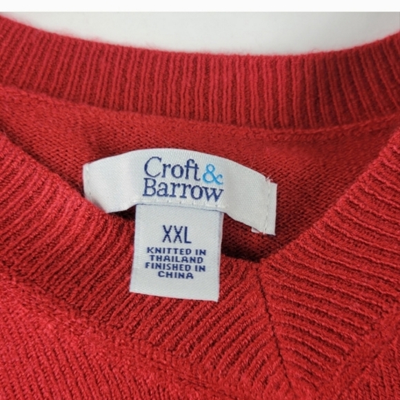 CROFT & BARROW Long Sleeve Red Shirt Size XXL - Picture 5 of 7
